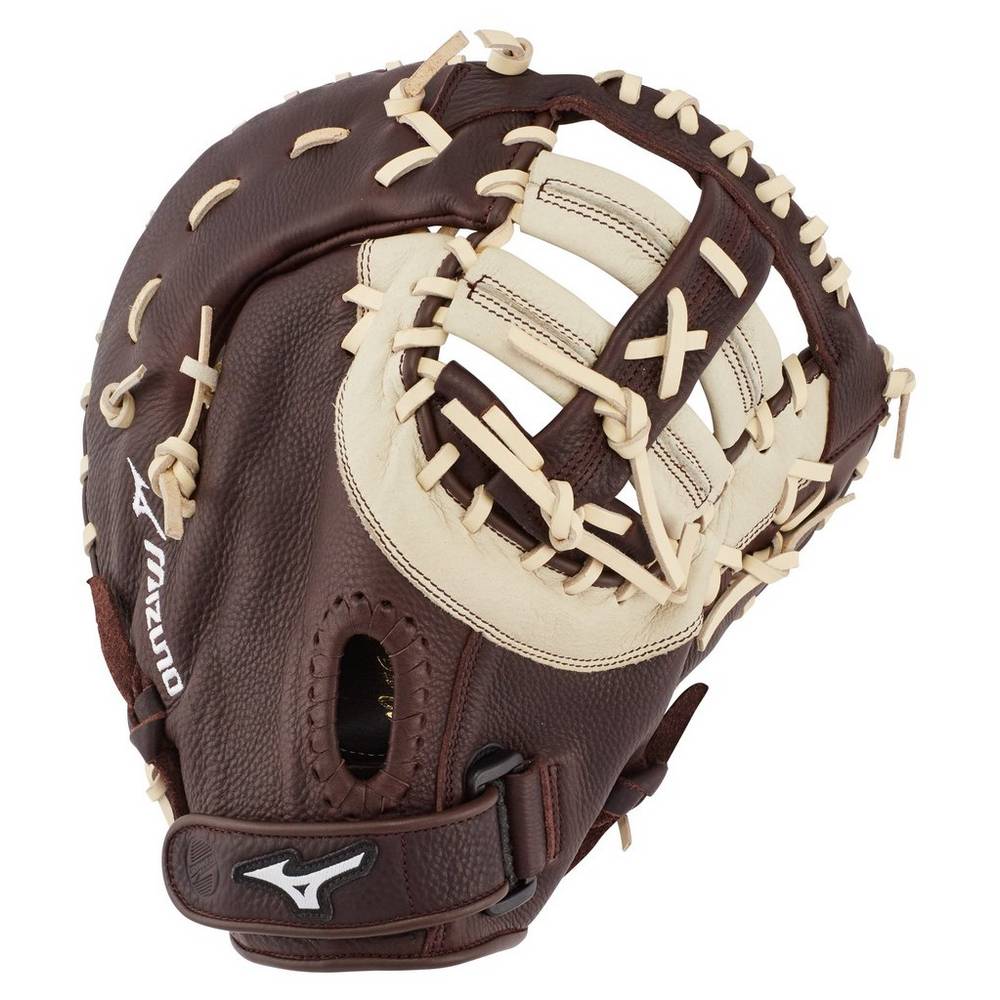 Catchers Mitt Mizuno Baseball Franchise Series First Base 12.5" - Mulher - Cafes/Prateadas - FKTQW31